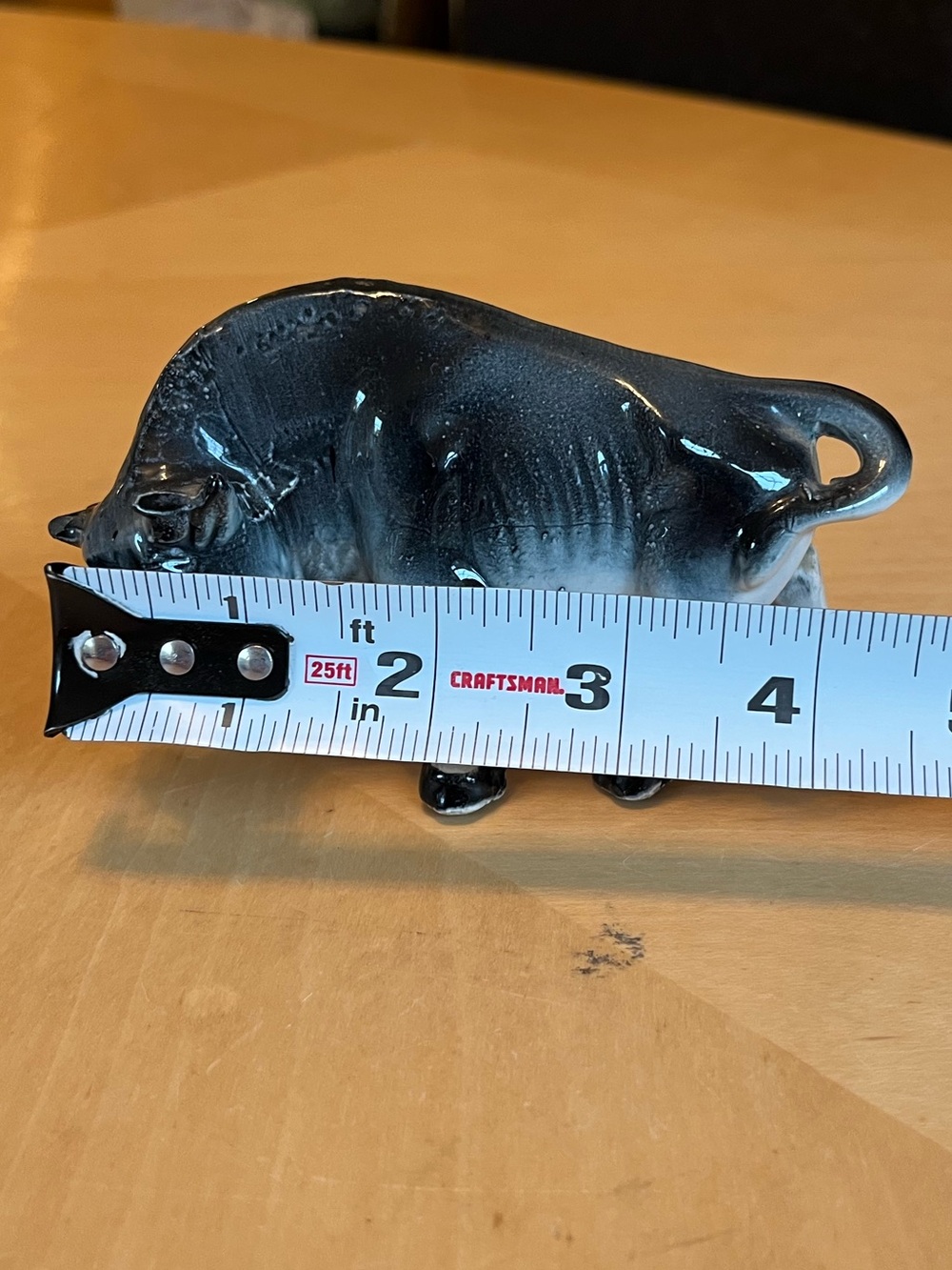 Vintage Black and White Bull Steer Figurine Made in Japan - Picture 7 of 11